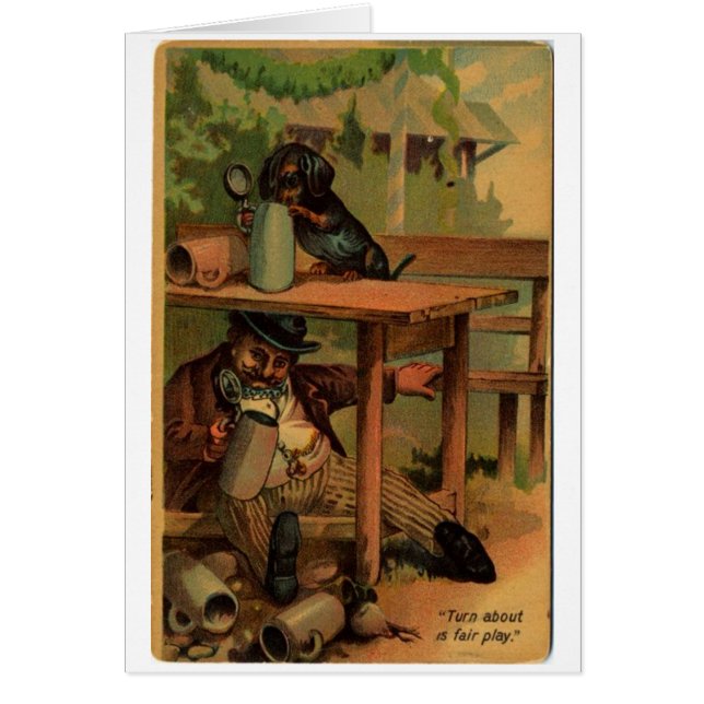 Vintage - Dachshund Drinking Buddies, Cards (Front)