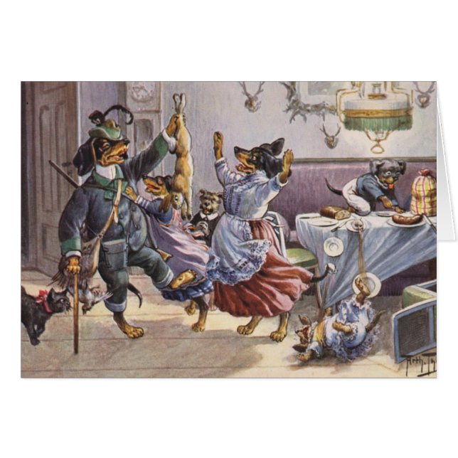 Vintage - Dachshund Family, Cards (Front Horizontal)