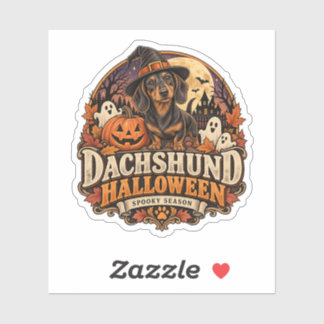 Vintage Dachshund Halloween Sticker