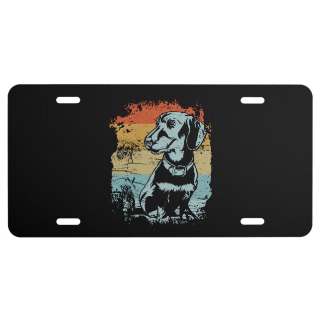 Vintage Dachshund License Plate (Front)