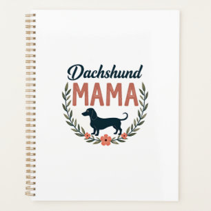 Vintage Dachshund Mama Floral Dog Lover Vector Des Planner