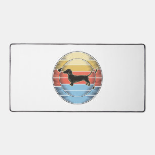 Vintage Dachshund Retro Sunset Dog Shirt Design_1 Desk Mat