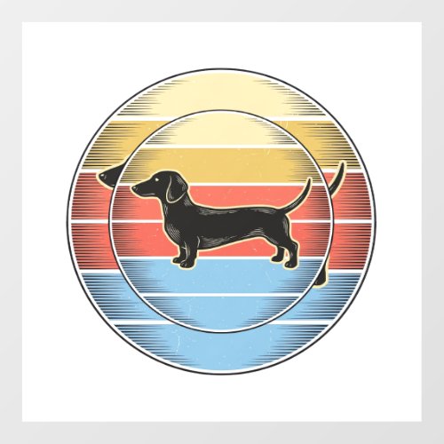 Vintage Dachshund Retro Sunset Dog Shirt Design_1 Floor Decals