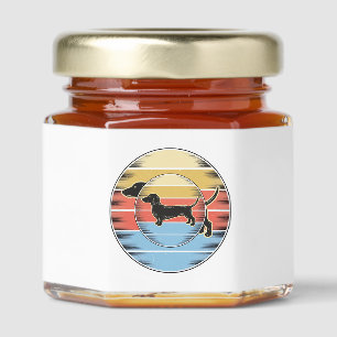 Vintage Dachshund Retro Sunset Dog Shirt Design_1 Honey Jar Favors