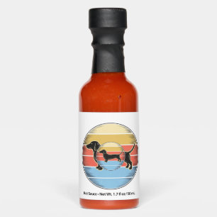 Vintage Dachshund Retro Sunset Dog Shirt Design_1 Hot Sauces