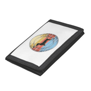 Vintage Dachshund Retro Sunset Dog Shirt Design_1 Trifold Wallet