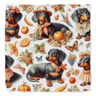 Vintage Dachshund Seamless Bandana