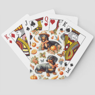Vintage Dachshund Seamless Poker Cards