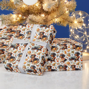 Vintage Dachshund Seamless Wrapping Paper