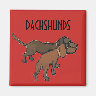 Vintage Dachshunds,add text Magnet