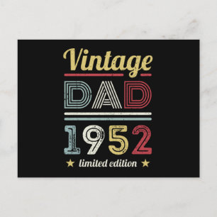 Vintage Dad 1952 70th Birthday Gift Men Retro Postcard