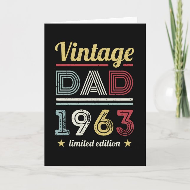 Vintage Dad 1963 60th Birthday Gift Men Retro Card (Front)