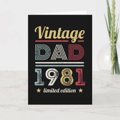 Vintage Dad 1981 40th Birthday Gift Men Retro Card