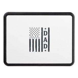 Vintage Dad American Flag Vector Design_1 Hitch Cover