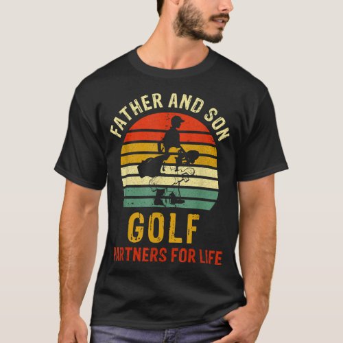 Vintage Dad And Son Golf Partners For Life Fathers T_Shirt