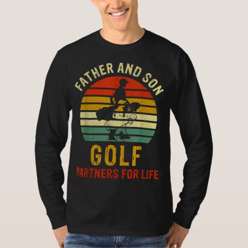 Vintage Dad And Son Golf Partners For Life Fathers T_Shirt