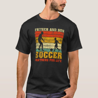 Vintage Dad And Son Soccer Partners For Life Fathe T-Shirt