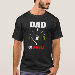Vintage Dad Dad Of 3 Boys Battery Low Father's Da T-Shirt