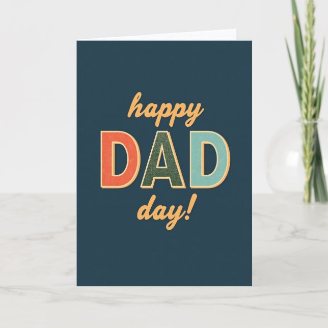 Vintage Dad Day Greeting Card (Front)
