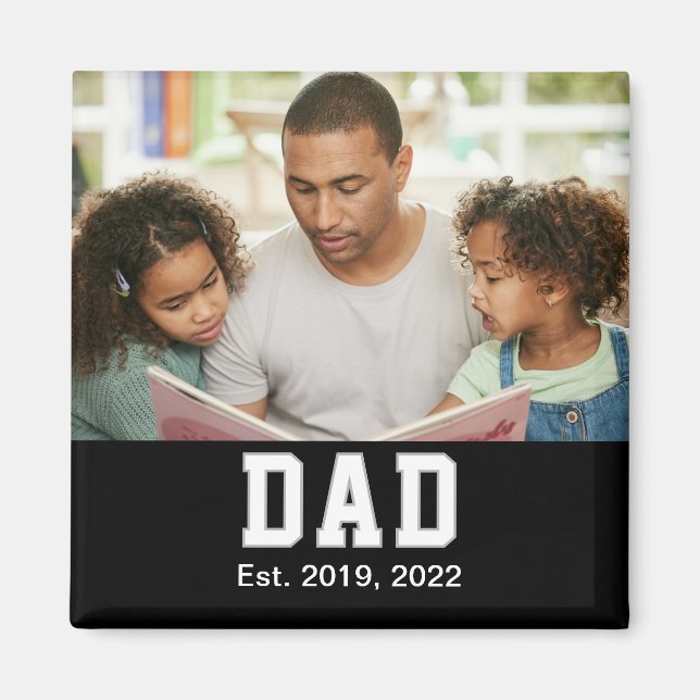 Vintage Dad Established Gift Photo Magnet (Front)