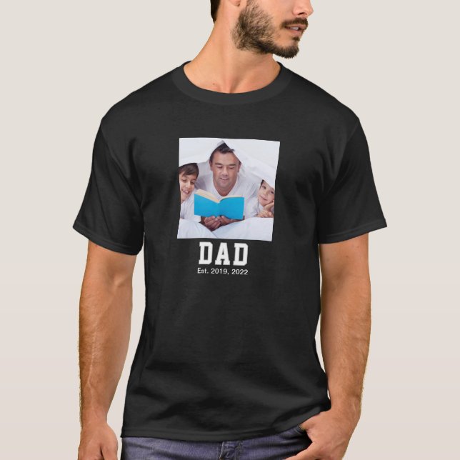 Vintage Dad Established Gift Photo T-Shirt (Front)