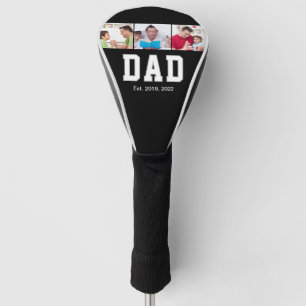 Vintage Dad Established Gift Text 3 Photo Golf Head Cover