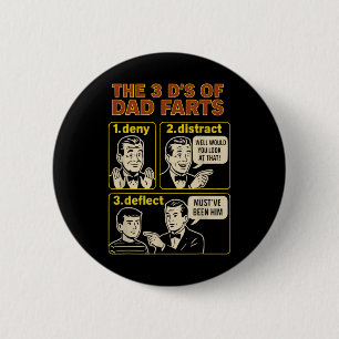 Vintage Dad Fart Funny Fathers Day Farting Humor G Button