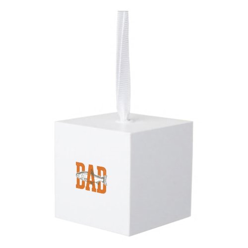 Vintage Dad Fishing Vector Shirt Design_1 Cube Ornament