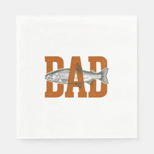Vintage Dad Fishing Vector Shirt Design_1 Napkins