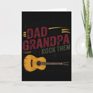Vintage Dad Grandpa Rocks Them Guitar Music Lover Card