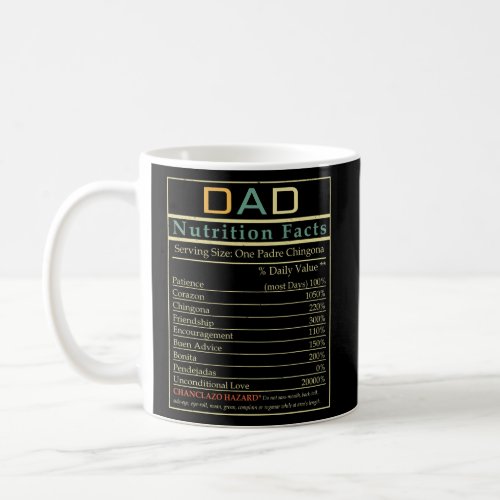 Vintage Dad Nutrition Facts Funny Fathers Day  Coffee Mug