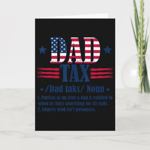 Vintage Dad Tax Definition Men Funny Father's Day Card