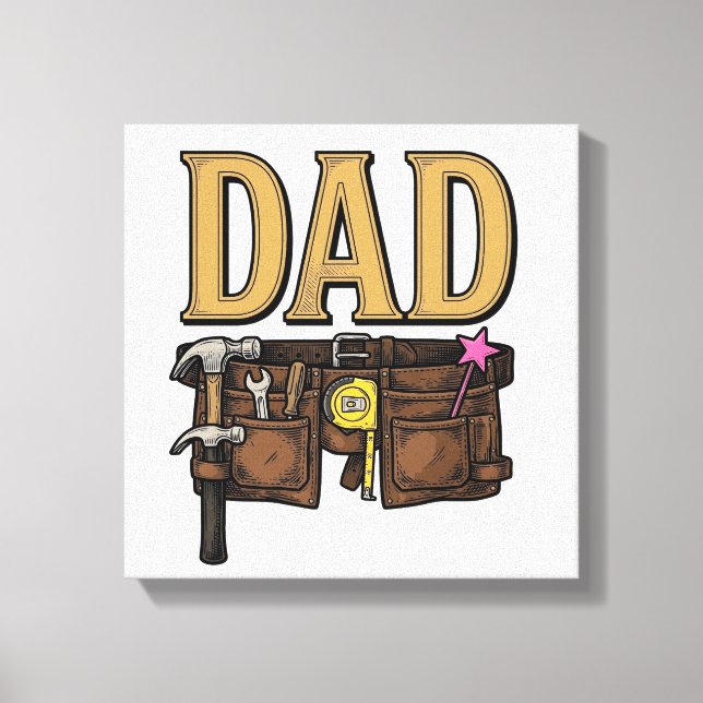 Vintage Dad Tool Belt Fathers Day Canvas Print (Front)