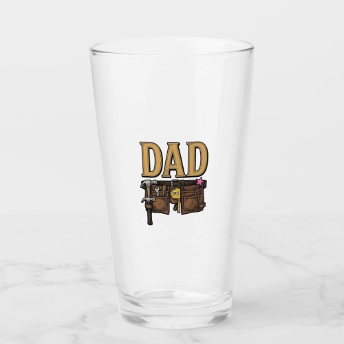 Vintage Dad Tool Belt Fathers Day Glass