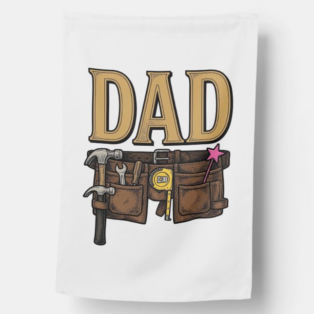 Vintage Dad Tool Belt Fathers Day House Flag (Front)