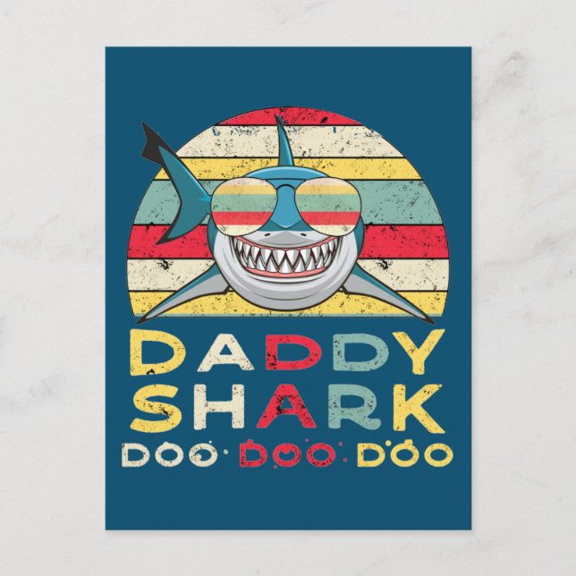 Vintage Daddy Shark "Doo Doo Doo" Postcard (Front)