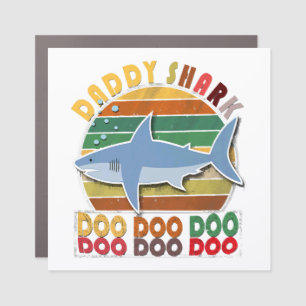 Vintage Daddy Shark Fathers Day Car Magnet