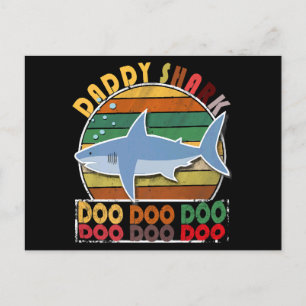 Vintage Daddy Shark Fathers Day Postcard