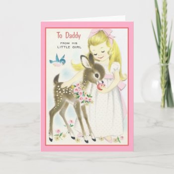 Vintage Daddy's Little Girl Father's Day Card by RetroMagicShop at Zazzle