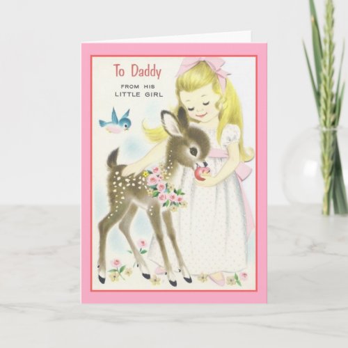 Vintage Daddys Little Girl Fathers Day Card