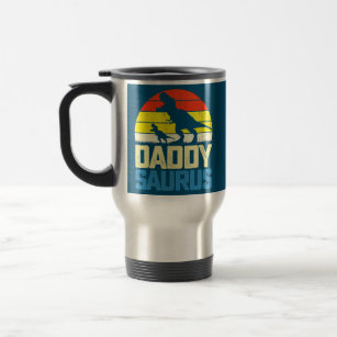 Vintage Daddysaurus Fathers Day T Rex Daddy Travel Mug