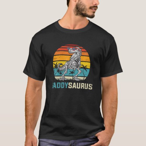 Vintage Daddysaurus T Rex Dinosaur Dad Saurus Hall T_Shirt