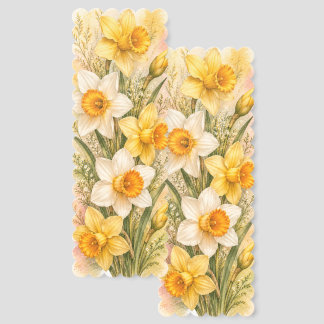 Vintage Daffodil Botanical Glossy Bookmark