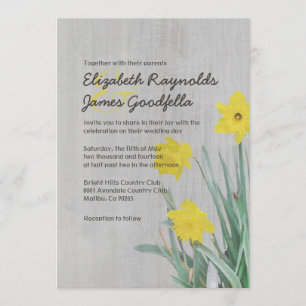 Vintage Daffodil Wedding Invitations
