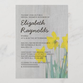Vintage Daffodils Bridal Shower Invitations by topinvitations at Zazzle