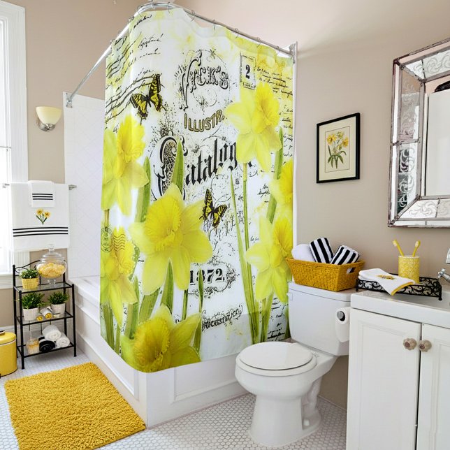 Vintage daffodils shower curtain (Creator Uploaded)