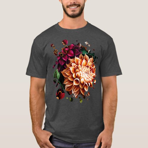 Vintage Dahlia Inspired Flower Plant Lover Funny g T_Shirt
