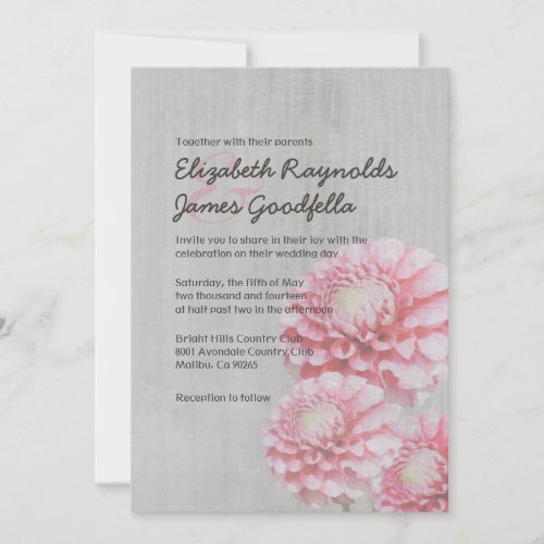 Vintage Dahlia Wedding Invitations