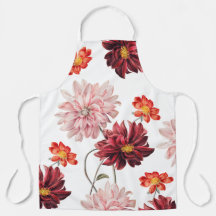 Vintage Dahlias botanical apron