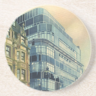 Vintage Daily Express Building on Fleet Street Drink Coaster